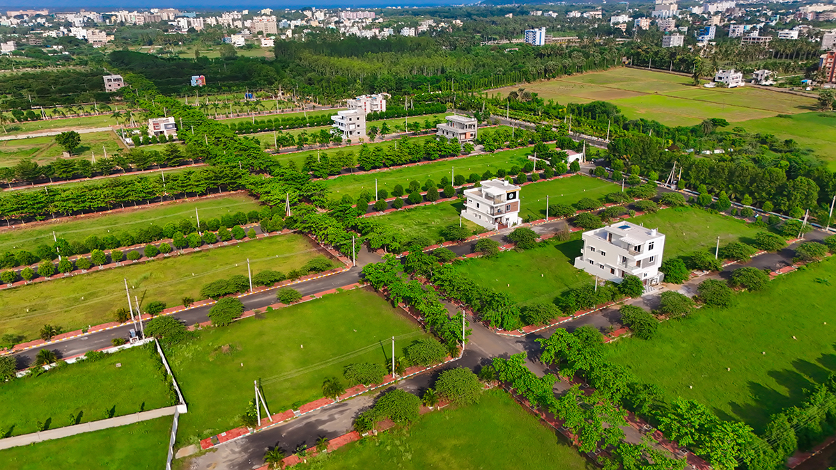 Aerial view of recent developments at Lumbini